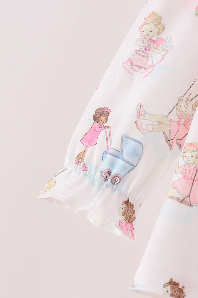 Pink all day adventure ruffle bloomer set