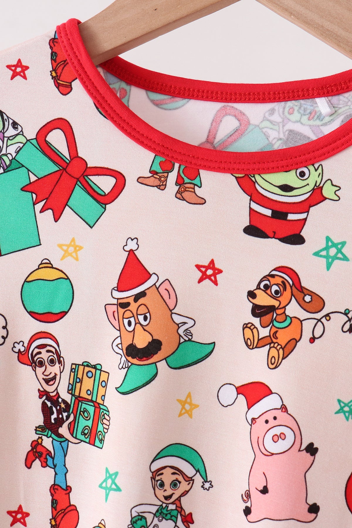 Red christmas toy story bamboo pajama set