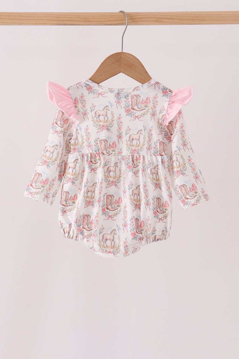 Pink horse ruffle bubble