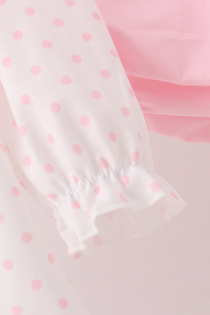 Pink french knot dot bloomer set