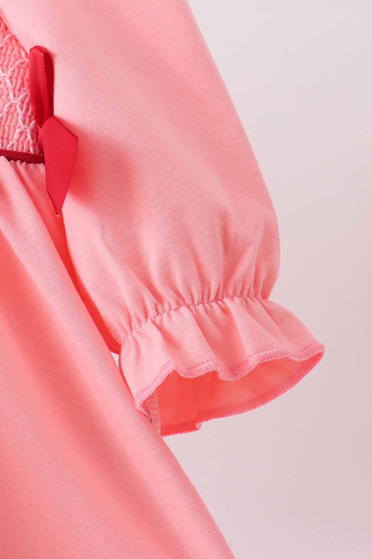 Pink turkey smocked bow bloomer set