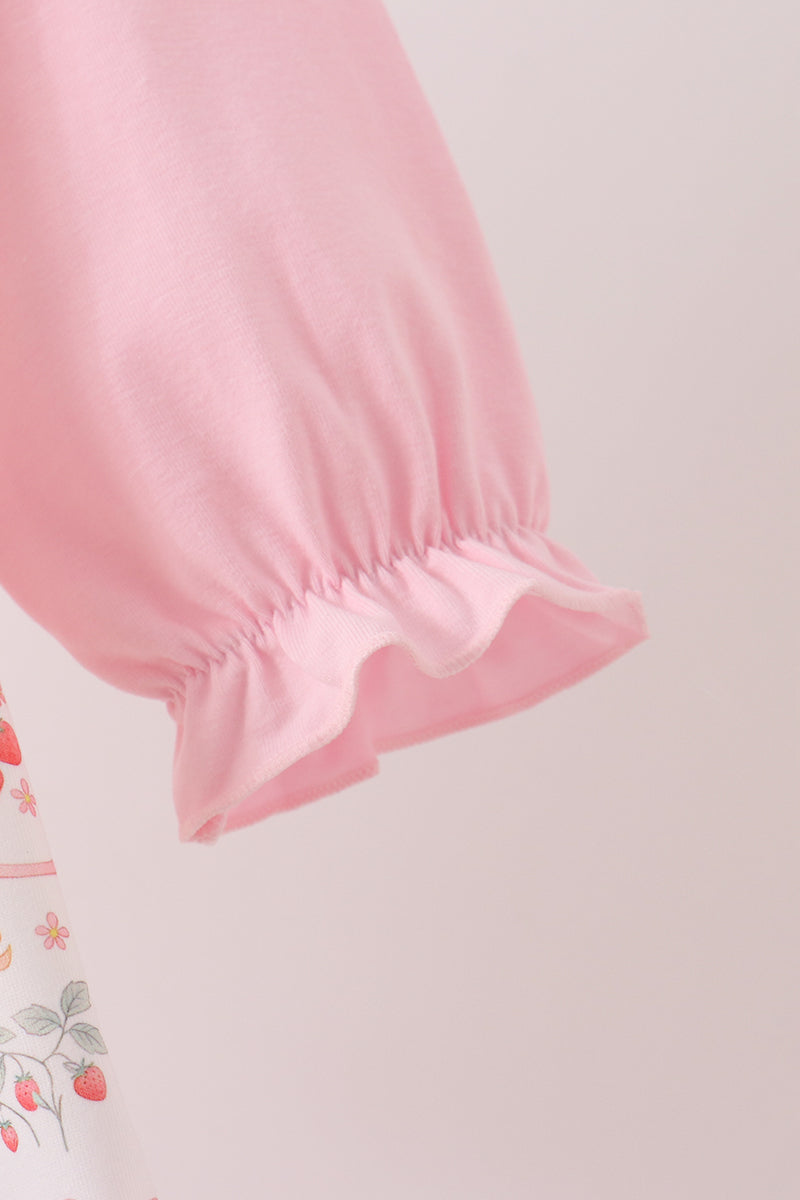 Pink chicken embroidery bubble