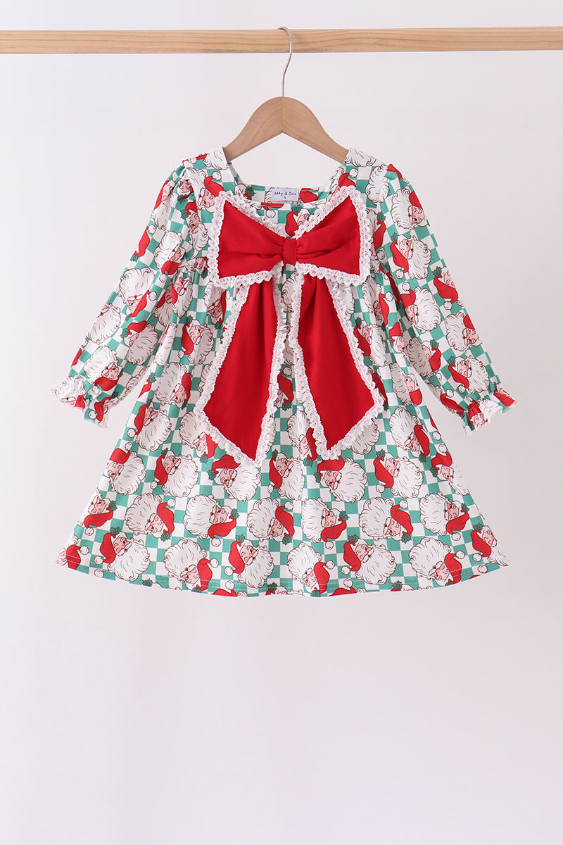 Red Santa Bow Lace Dress