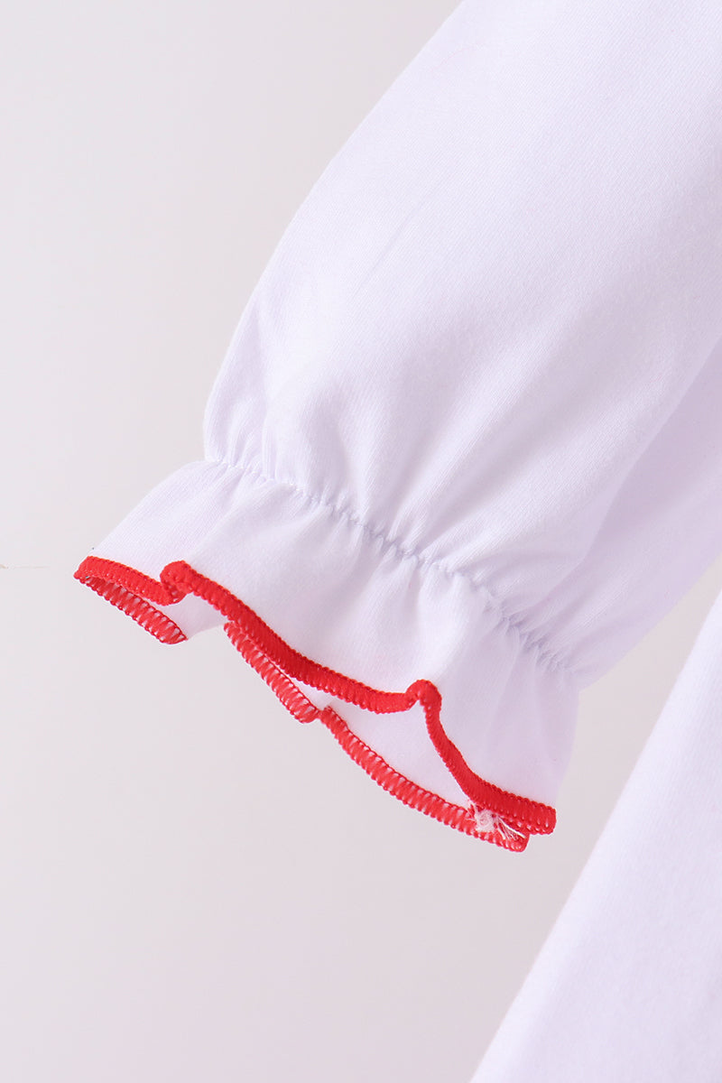Red Gingerbread Smocked Pants Set