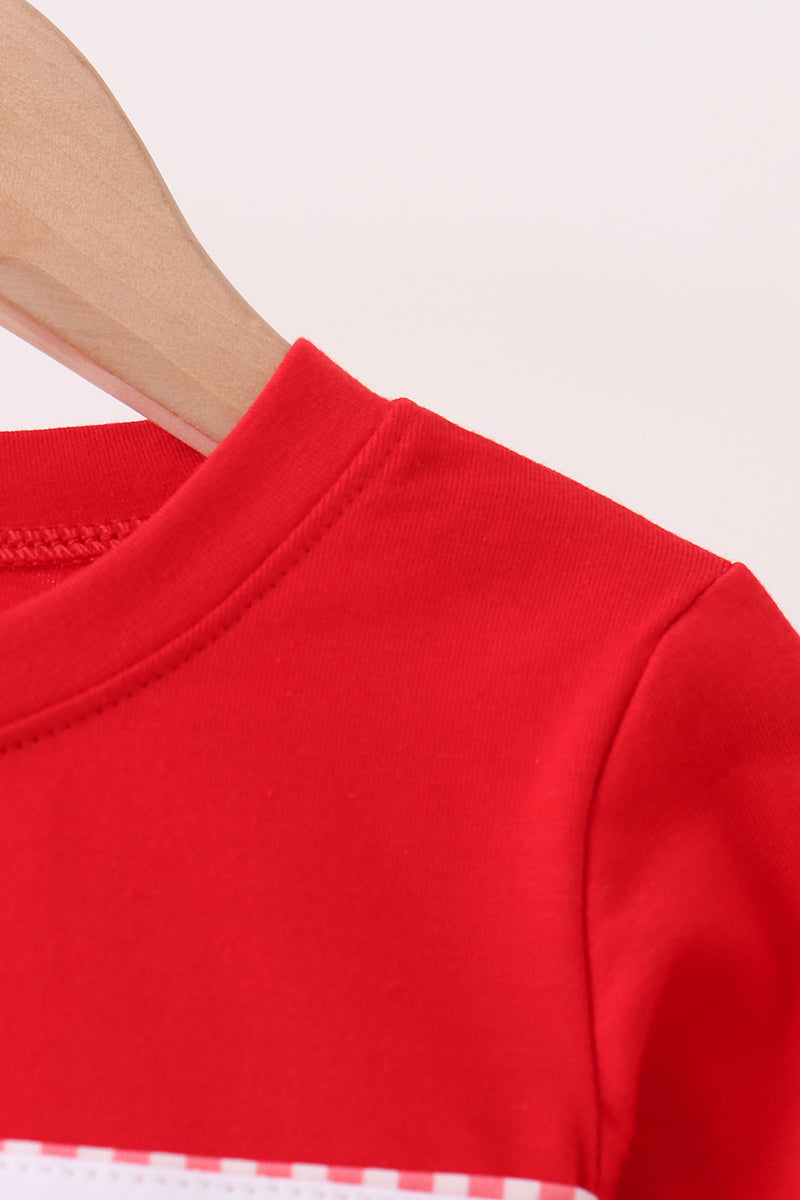 Red Holly Jolly Embroidery Top