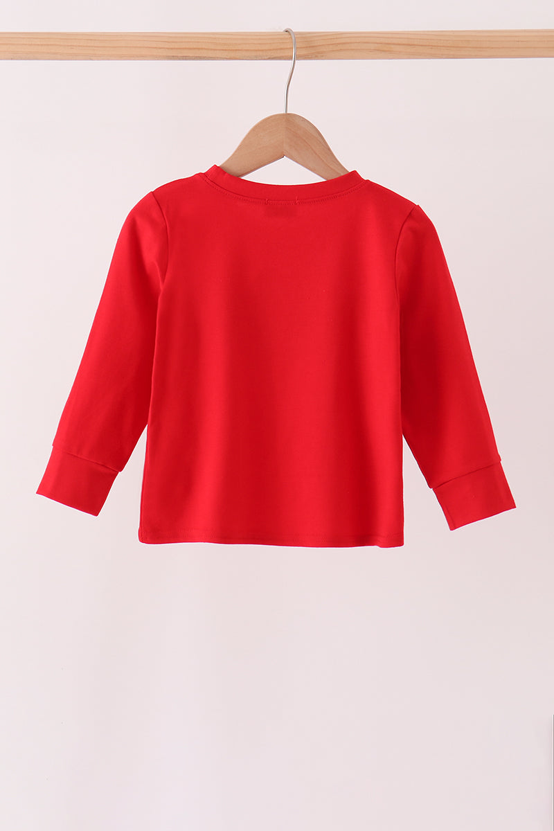 Red Holly Jolly Embroidery Top