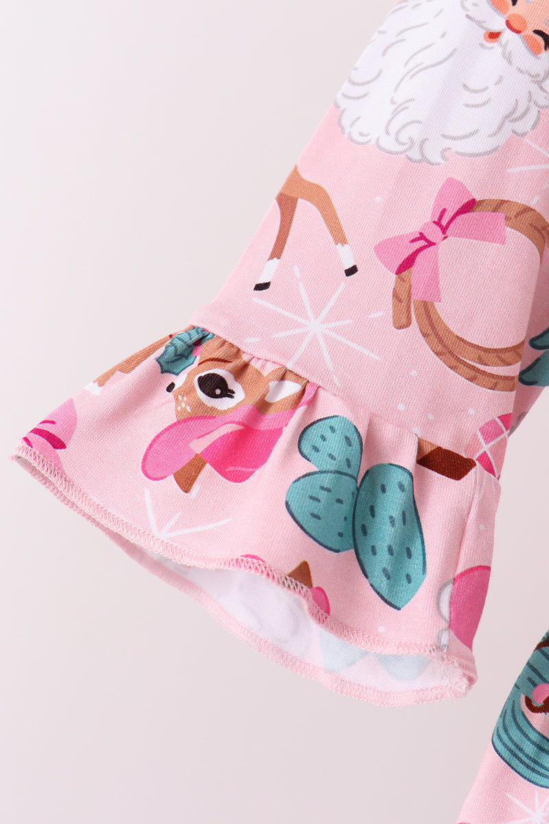 Pink Cowboy Ruffle Bamboo Pajama Set