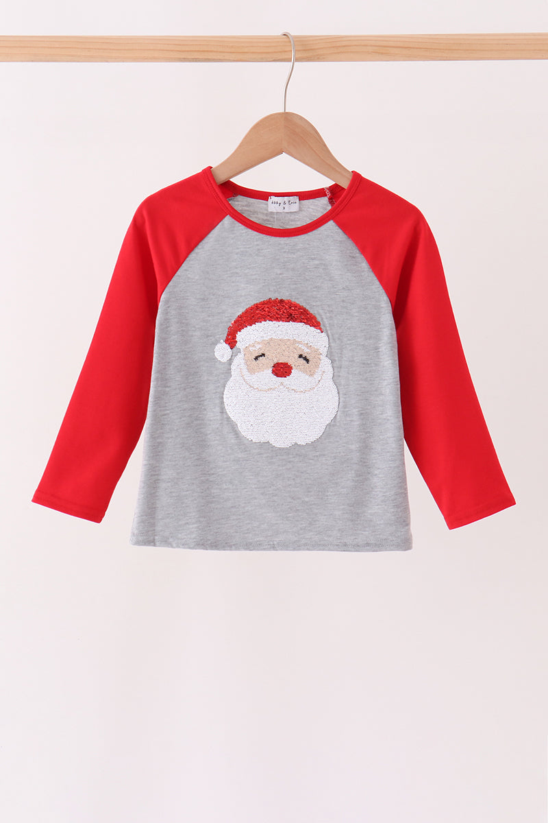 Gray Santa Sequin Top
