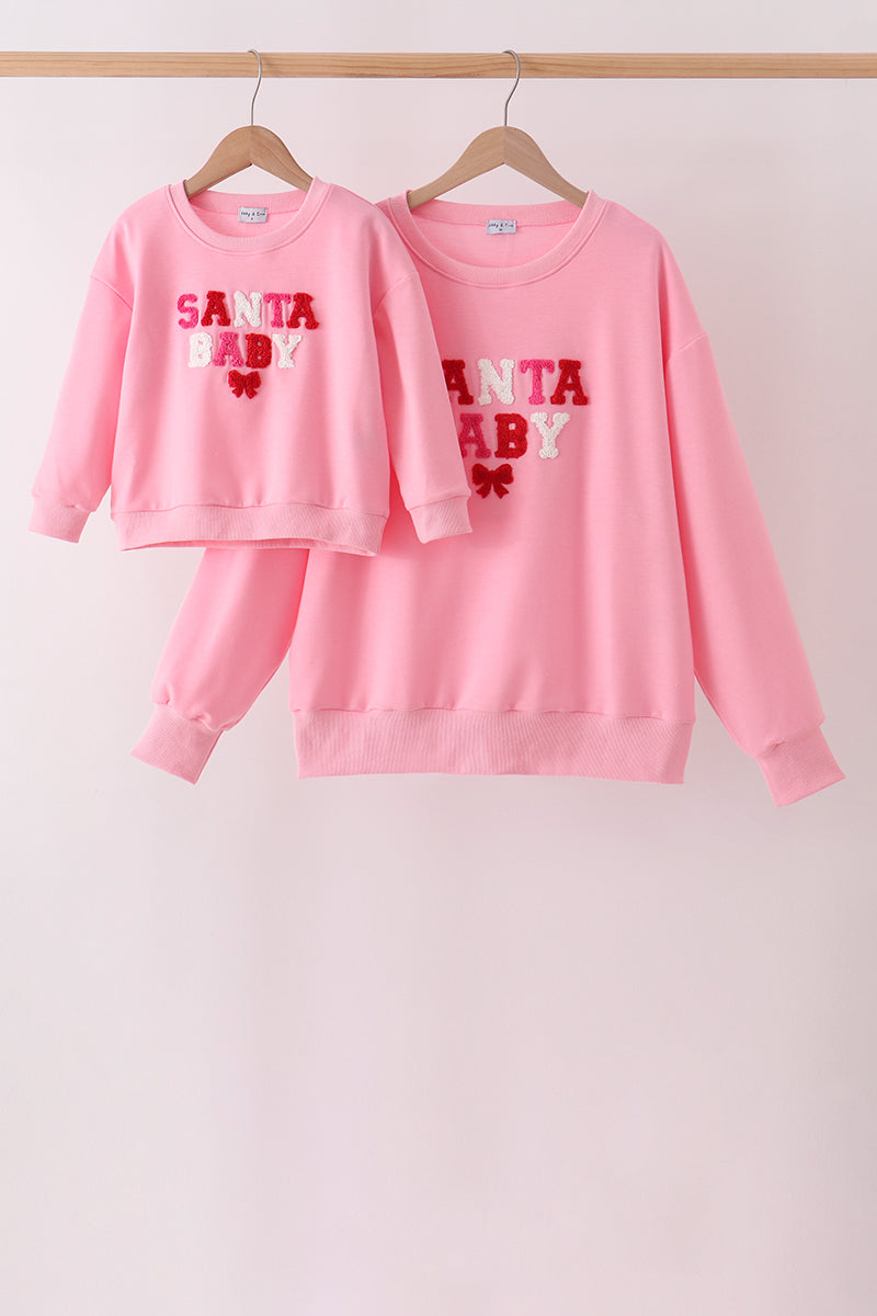Pink Santa Baby French Knot Mom&me Top