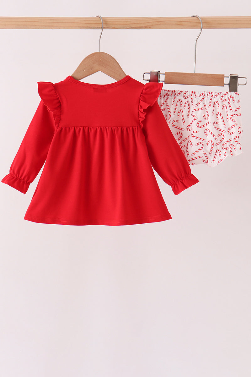 Red Candy Cane Sequin Bloomer Set