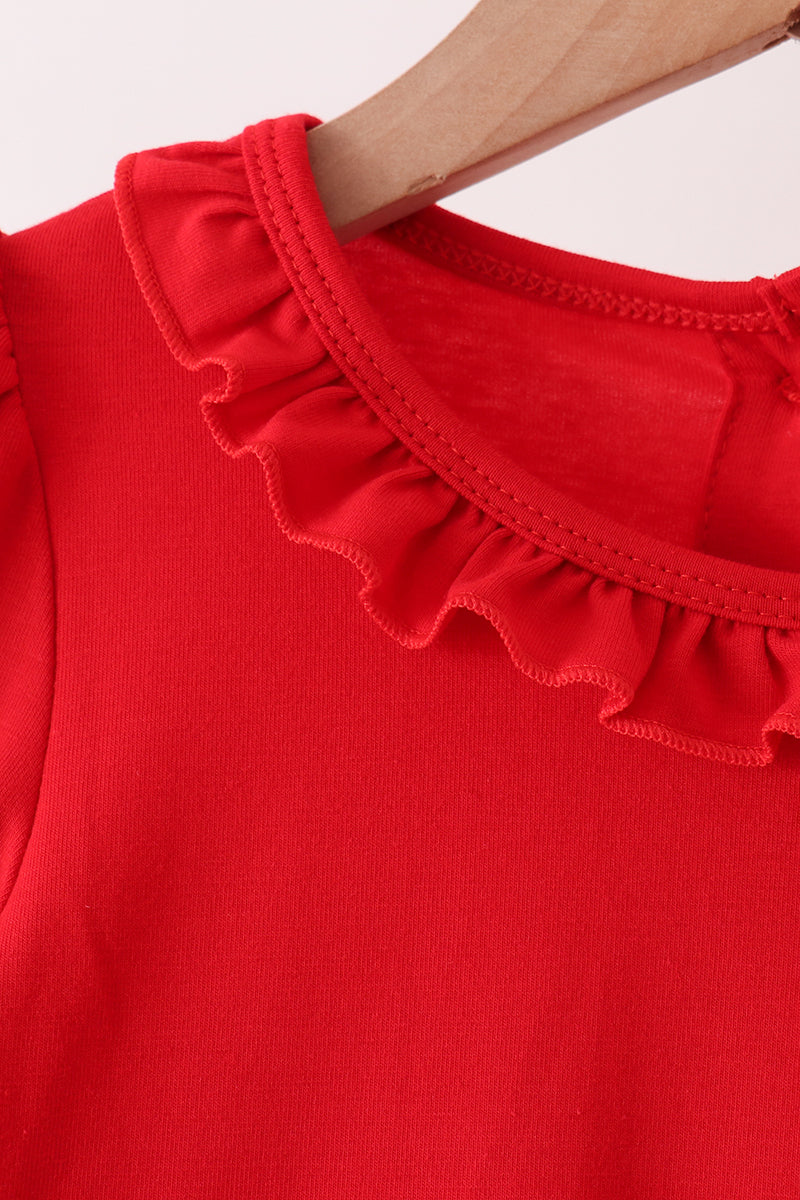Red Candy Cane Sequin Ruffle Pants Set