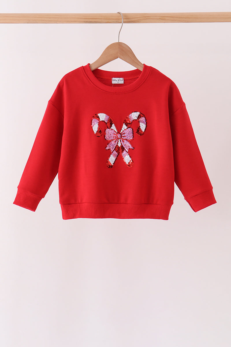 Red Candy Cane Sequin Top