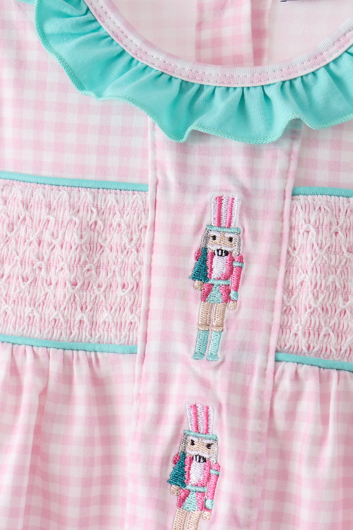 Pink Nutcracker Smocked Ruffle Bloomer Set