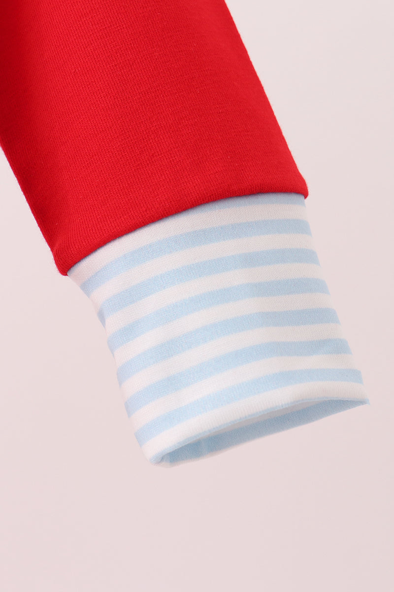 Red Reindeer French Knot Romper