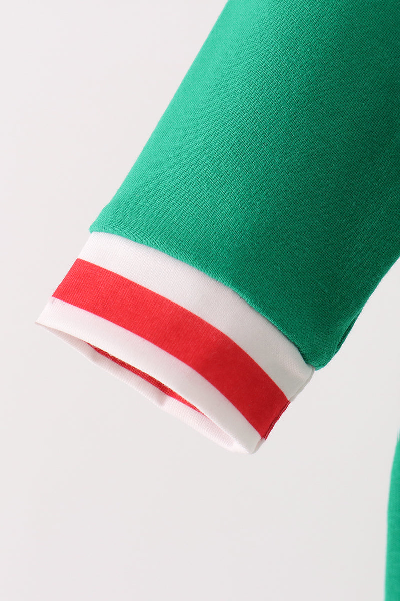 Green Reindeer French Knot Romper