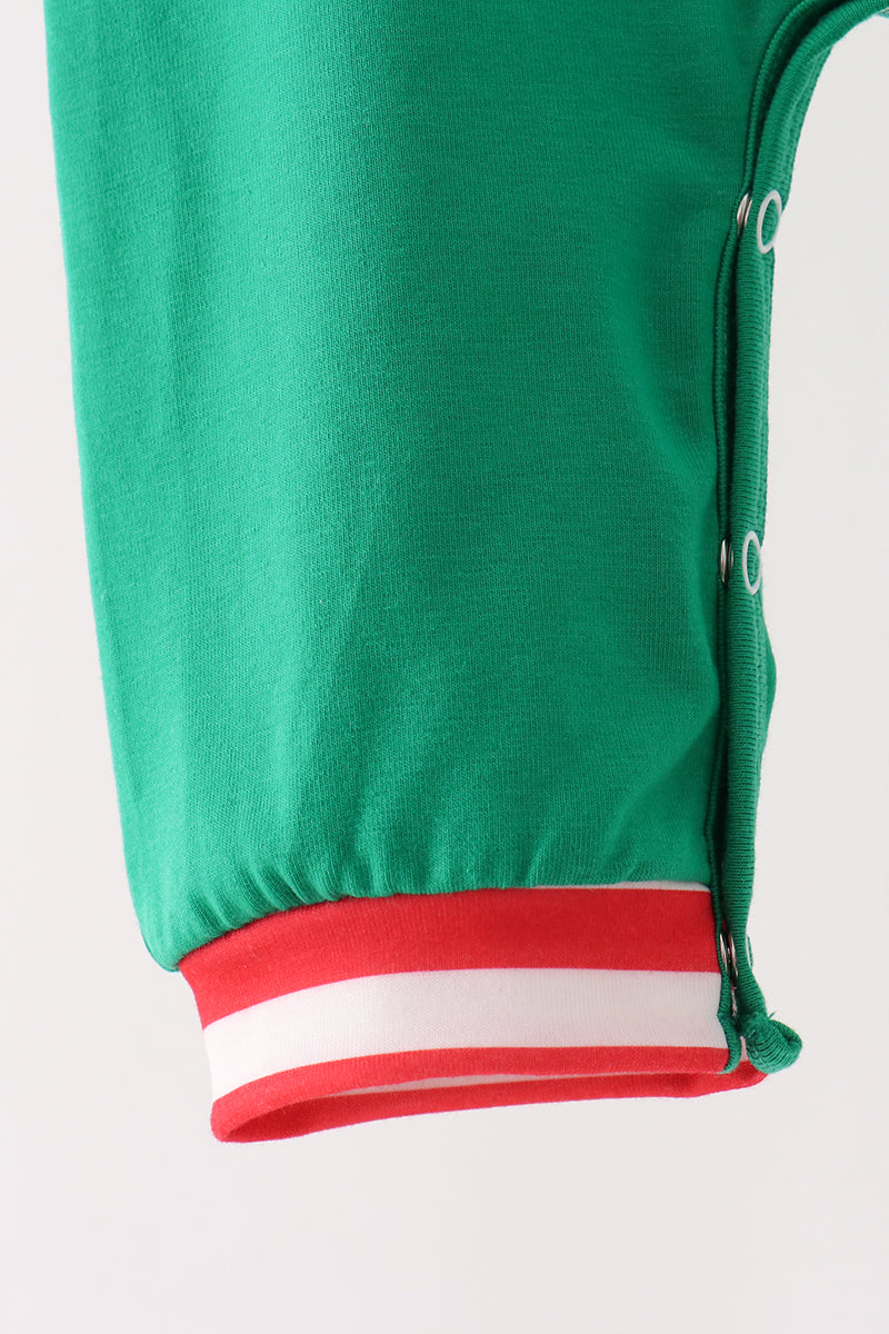 Green Reindeer French Knot Romper