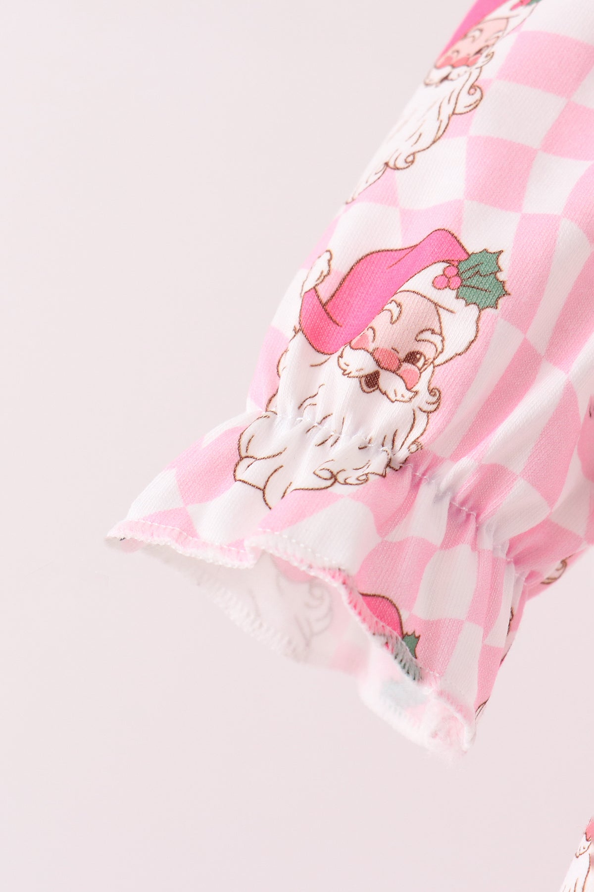 Pink Santa French Knot Ruffle Bloomer Set