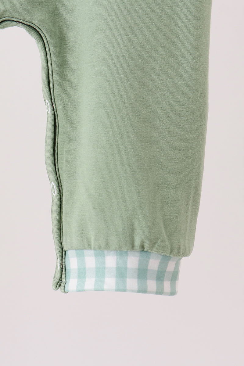 Sage Christmas Embroidery Romper