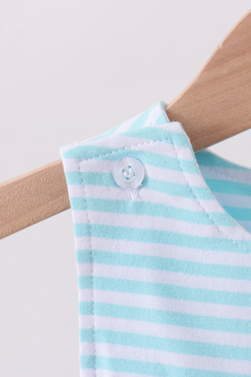 Blue octopus embroidery stripe jonjon