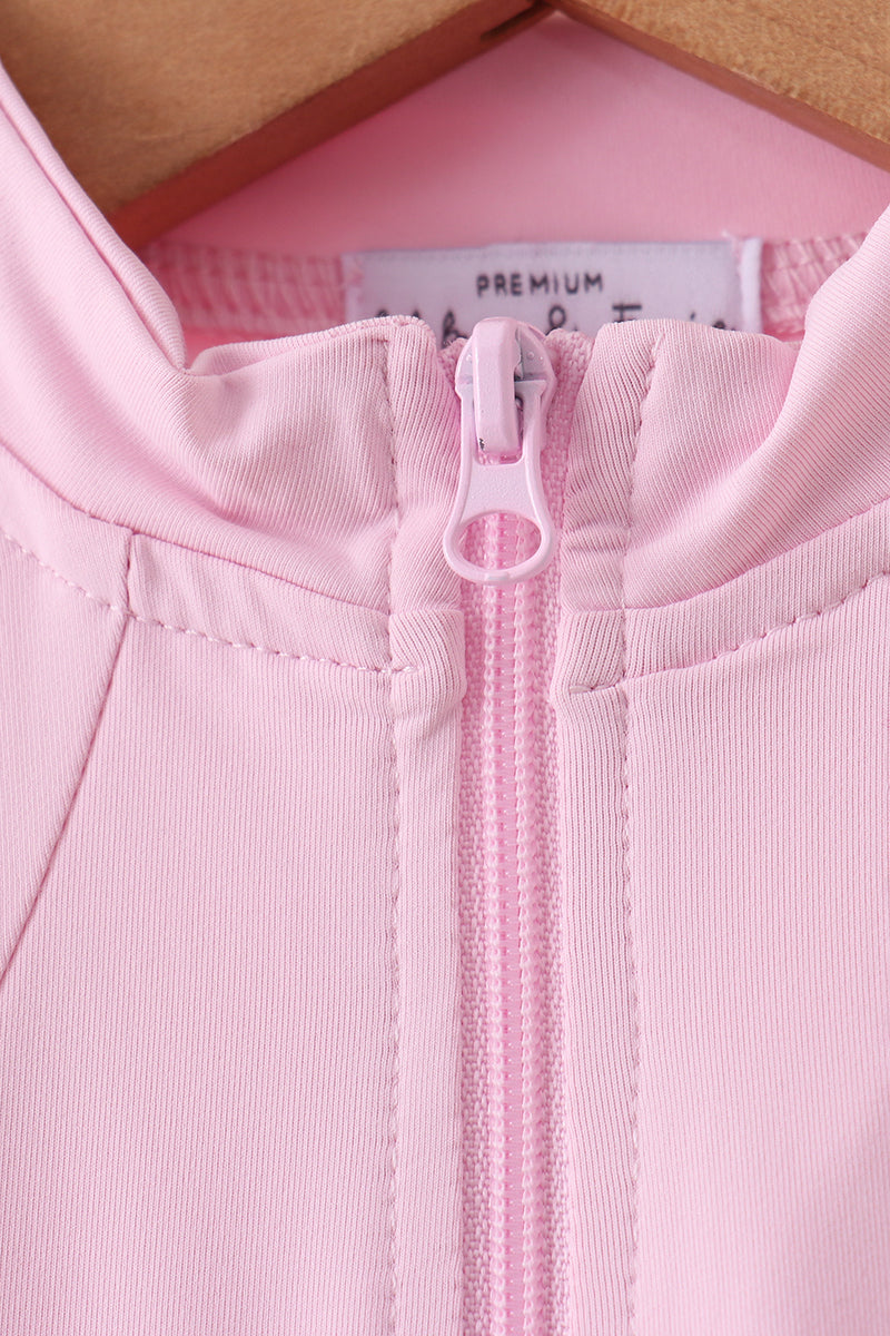 Pink active flare pants set