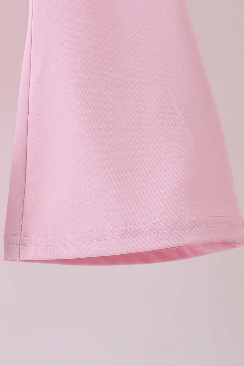 Pink active flare pants set