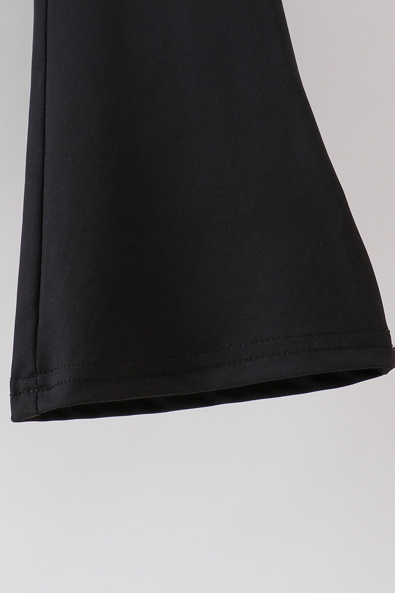 Black active flare pants set