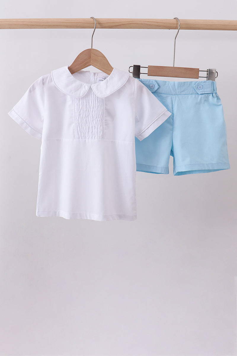 Peter pan collar shorts set