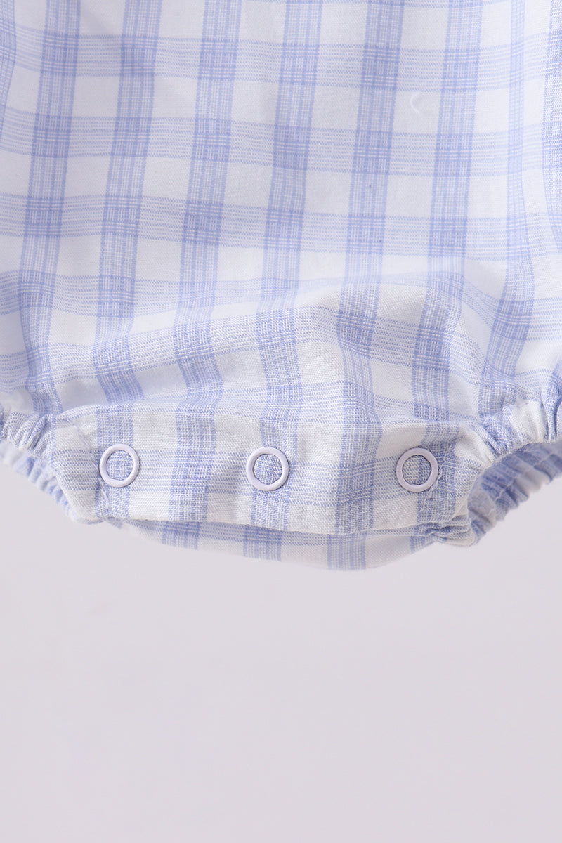 Blue plaid peter pan collar bubble