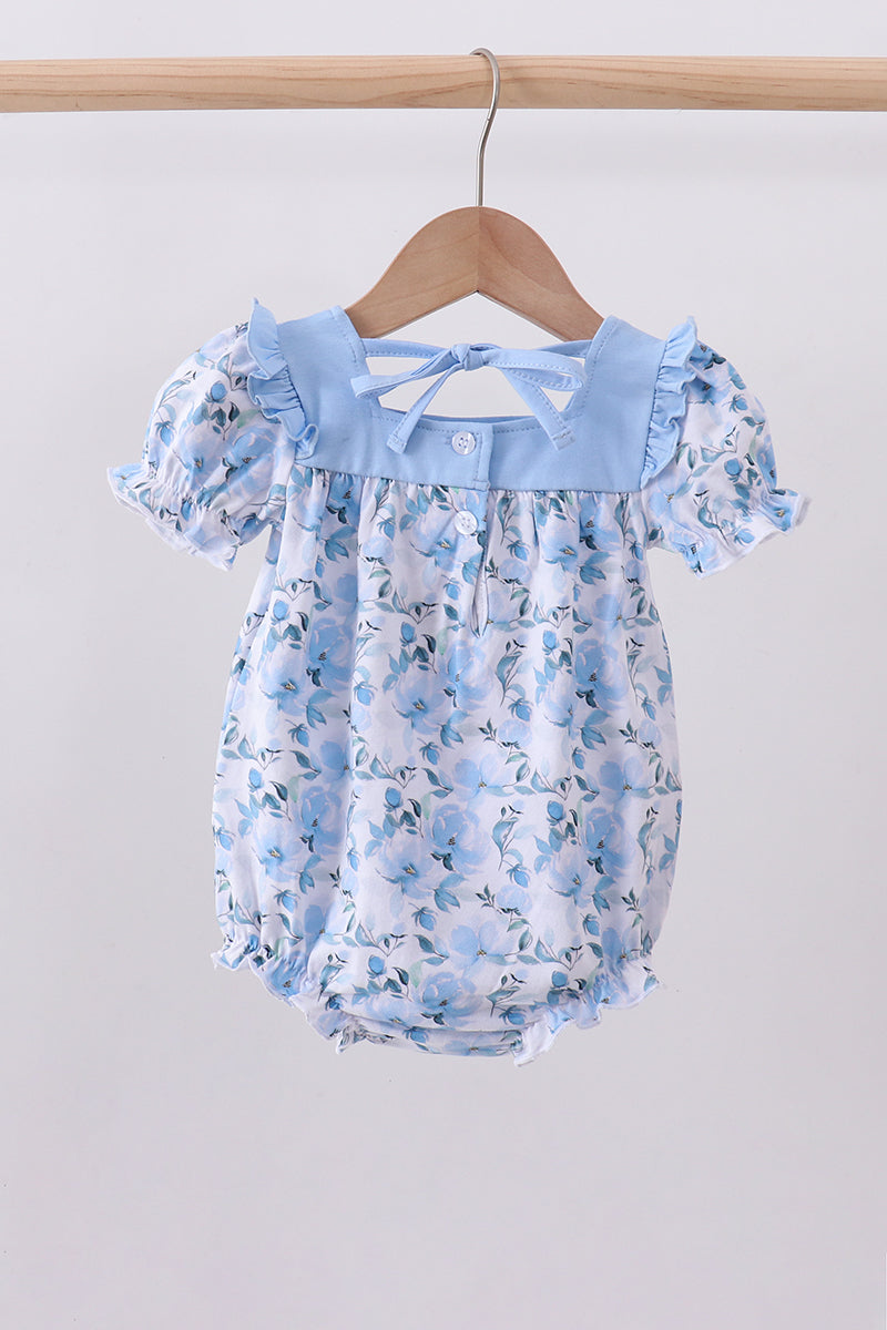 Blue floral ruffle bubble