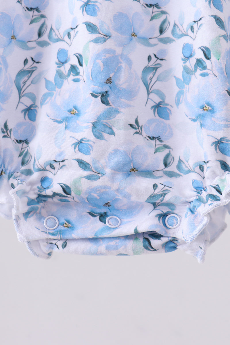Blue floral ruffle bubble