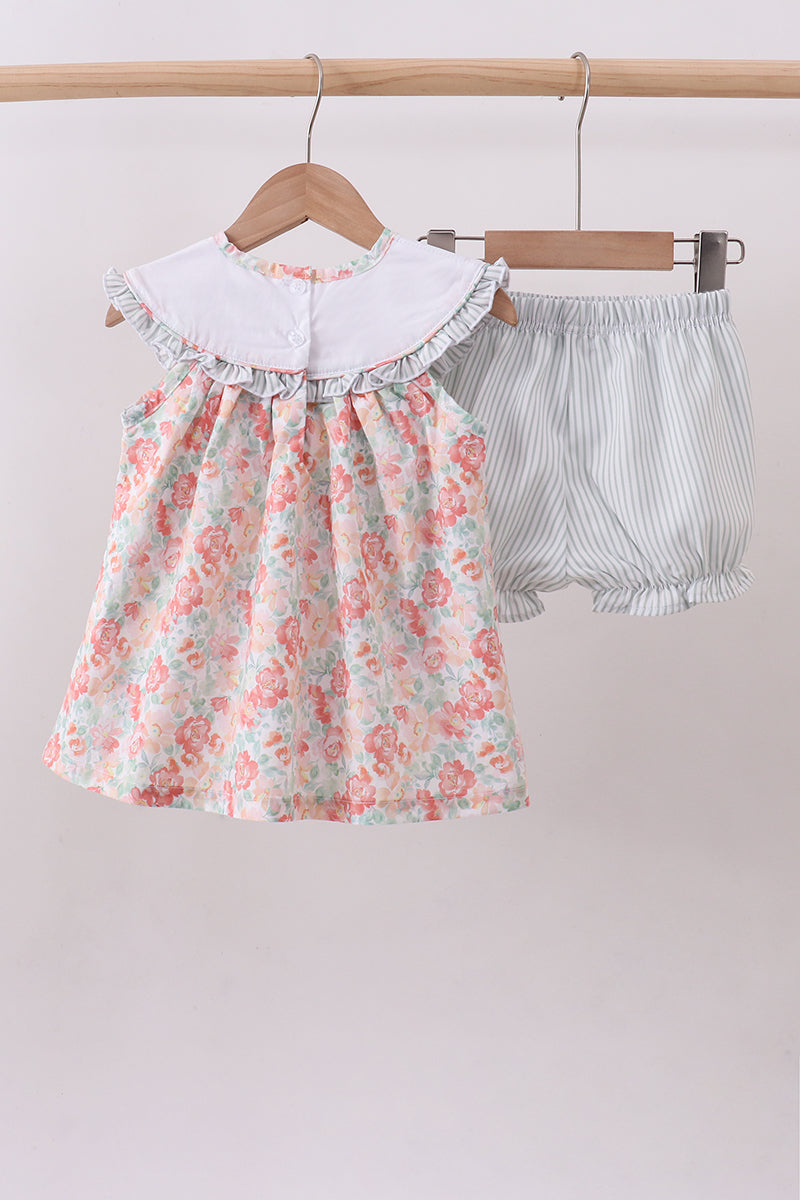 Floral I love my mom embroidery bloomer set
