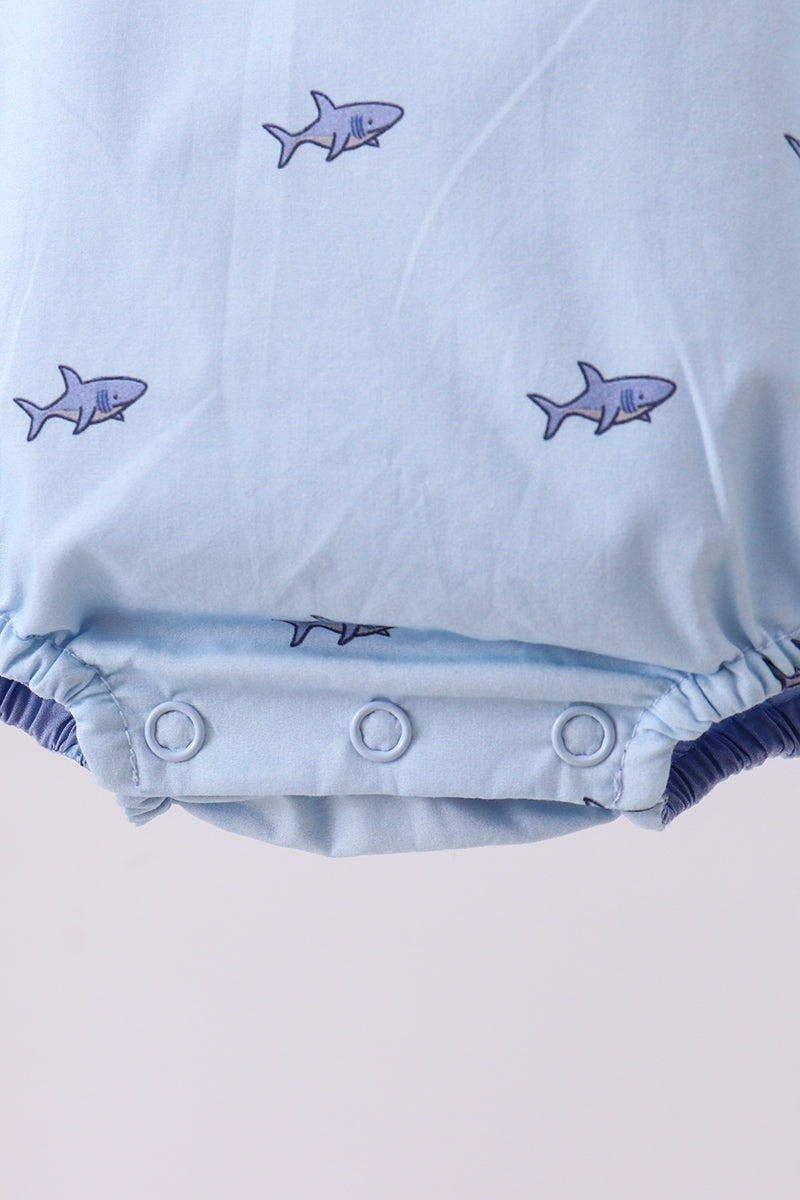 Blue shark print bubble