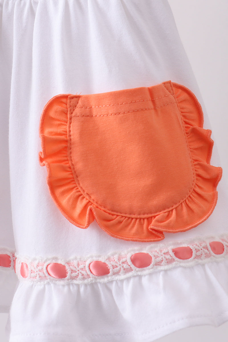 Sage strawberry embroidery ruffle bloomer set