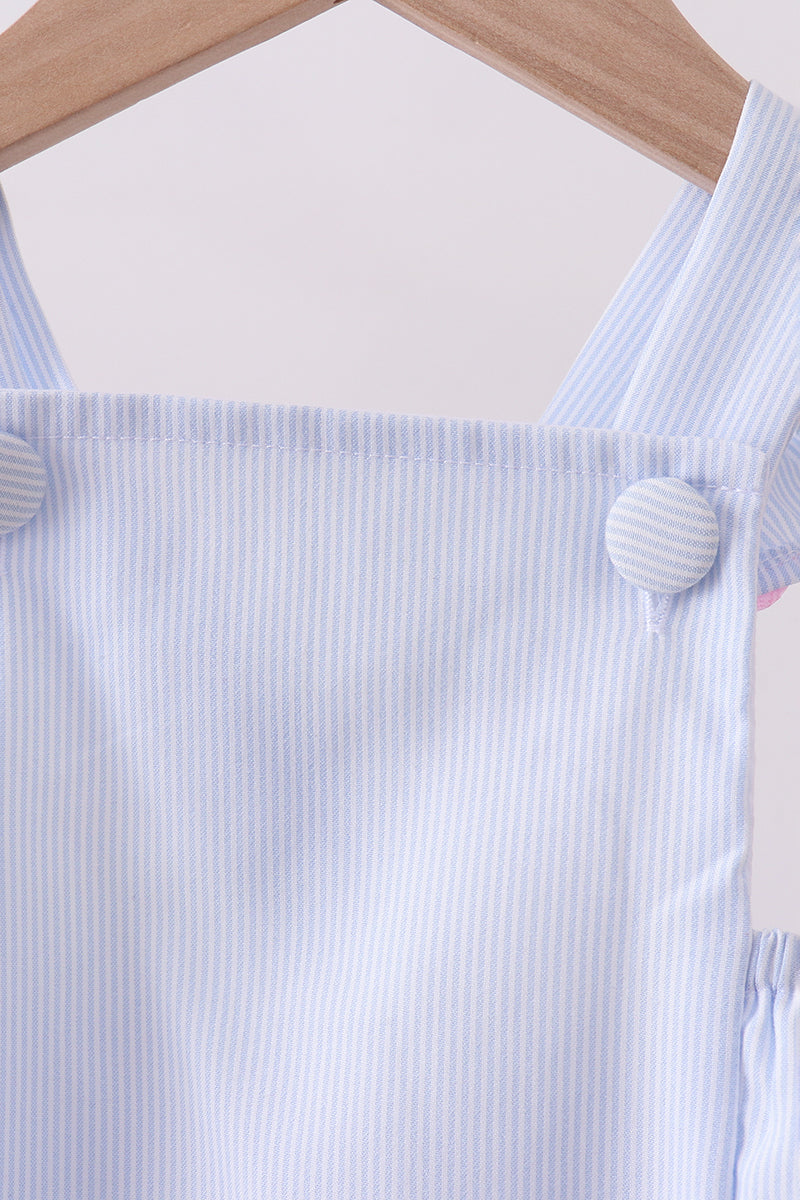 Blue stripe ruffle bubble