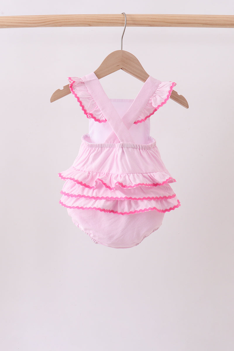 Pink stripe ruffle bubble