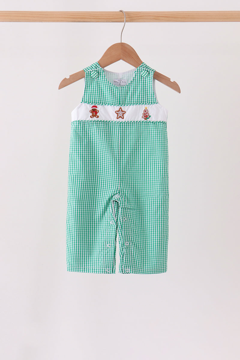 Green gingerbread embroidery gingham jonjon