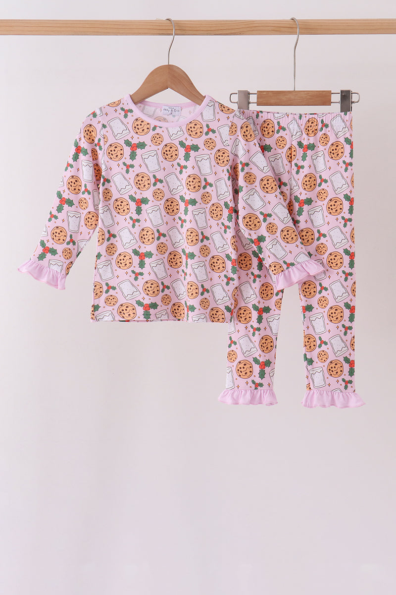 Pink milk cookie holly bamboo pajama set