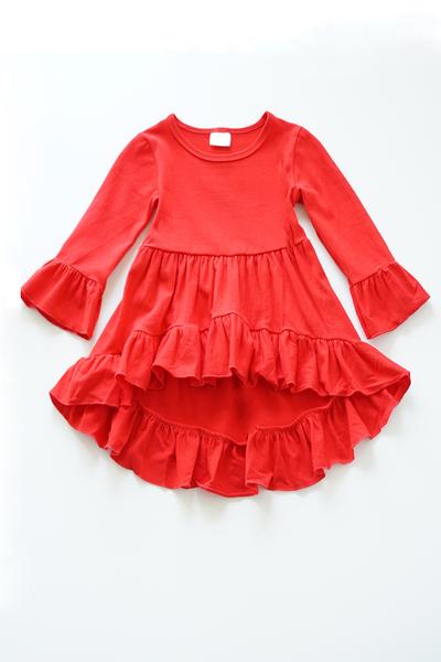 Red Ruffle Belle Dress for Girls