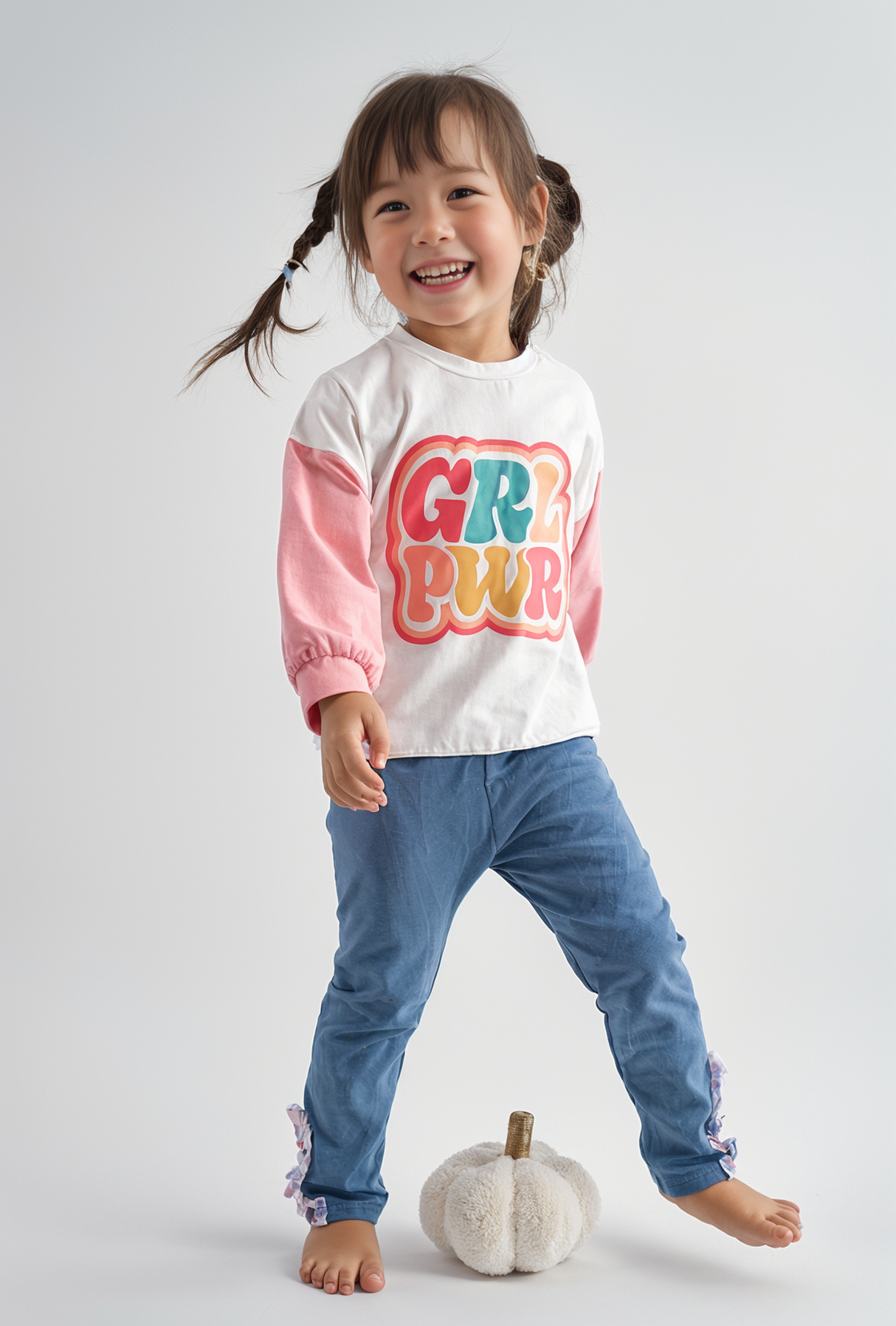 White GRL PWR girl sweatshirt