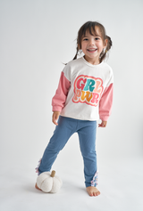 White GRL PWR girl sweatshirt