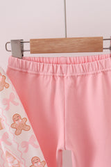 Pink gingerbread embroidery ruffle set