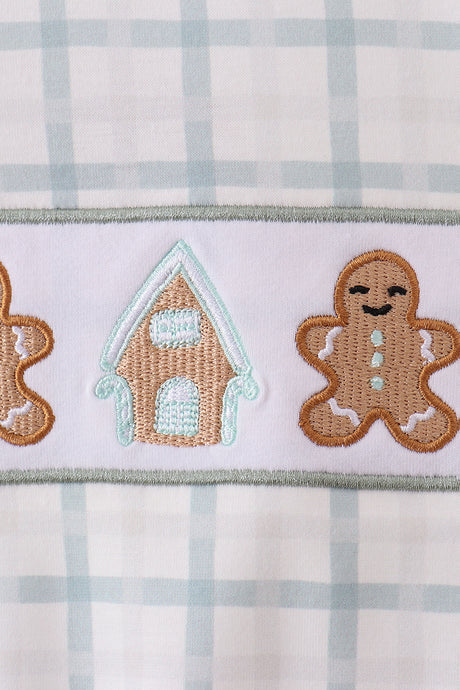 Blue gingerbread embroidery bubble