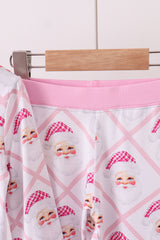 Pink santa claus bamboo pajamas set