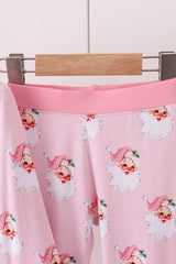 Pink santa claus bamboo pajama set