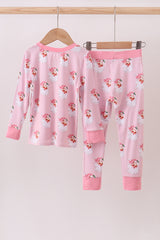 Pink santa claus bamboo pajama set