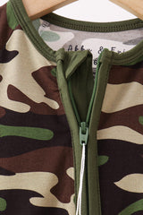 Classic Camo bamboo zipper romper