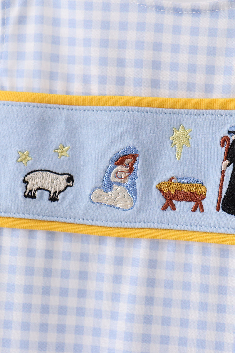Blue nativity embroidery jonjon