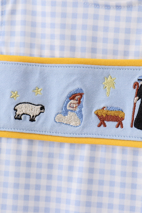 Blue nativity embroidery jonjon
