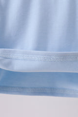 Blue nativity embroidery top