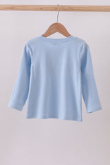 Blue nativity embroidery top